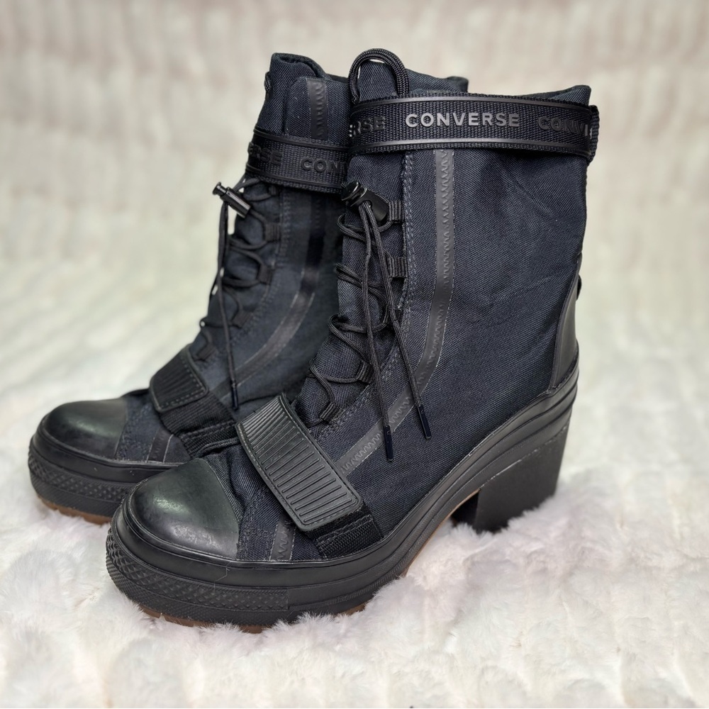 Converse Chuck Taylor All Star Gr 82 Black Platform Combat Boots